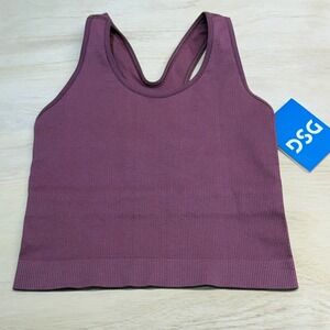 DSG Girls Momentum Seamless Bra Tank Rose‎ Coffee XS Ribbed Athletic Comfort
